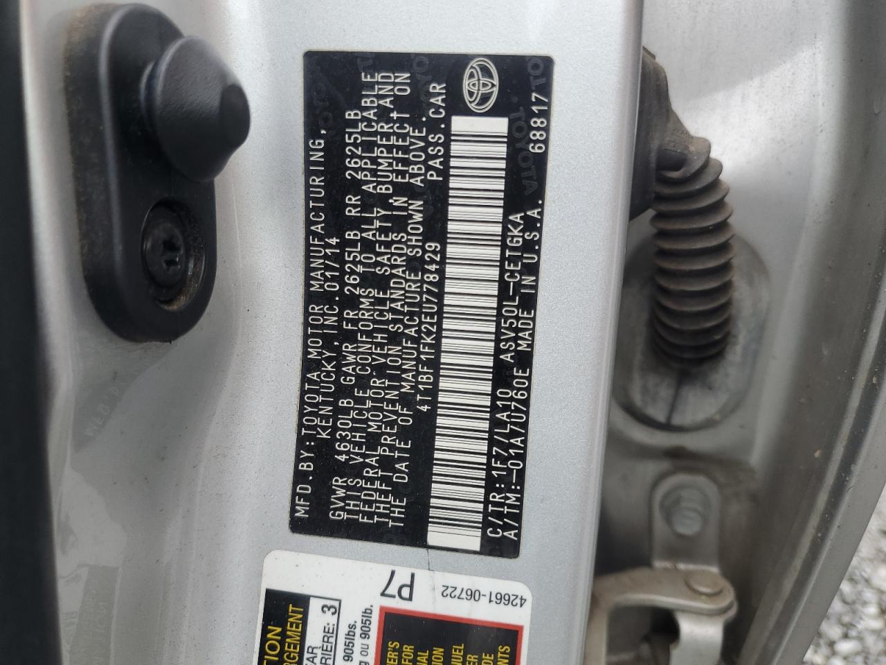 4T1BF1FK2EU778429 2014 Toyota Camry L