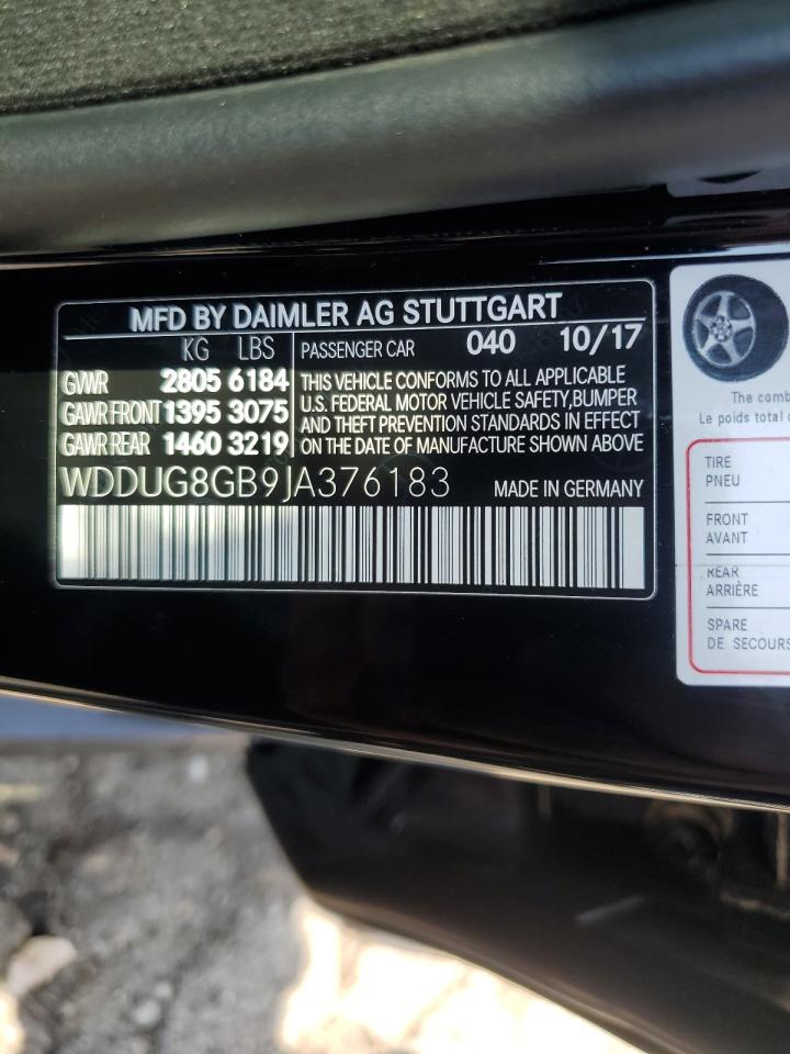 2018 Mercedes-Benz S 560 4Matic VIN: WDDUG8GB9JA376183 Lot: 69633244