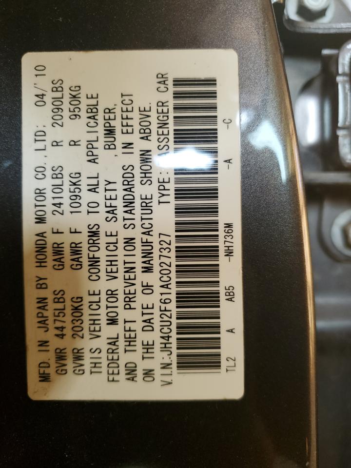 JH4CU2F61AC027327 2010 Acura Tsx