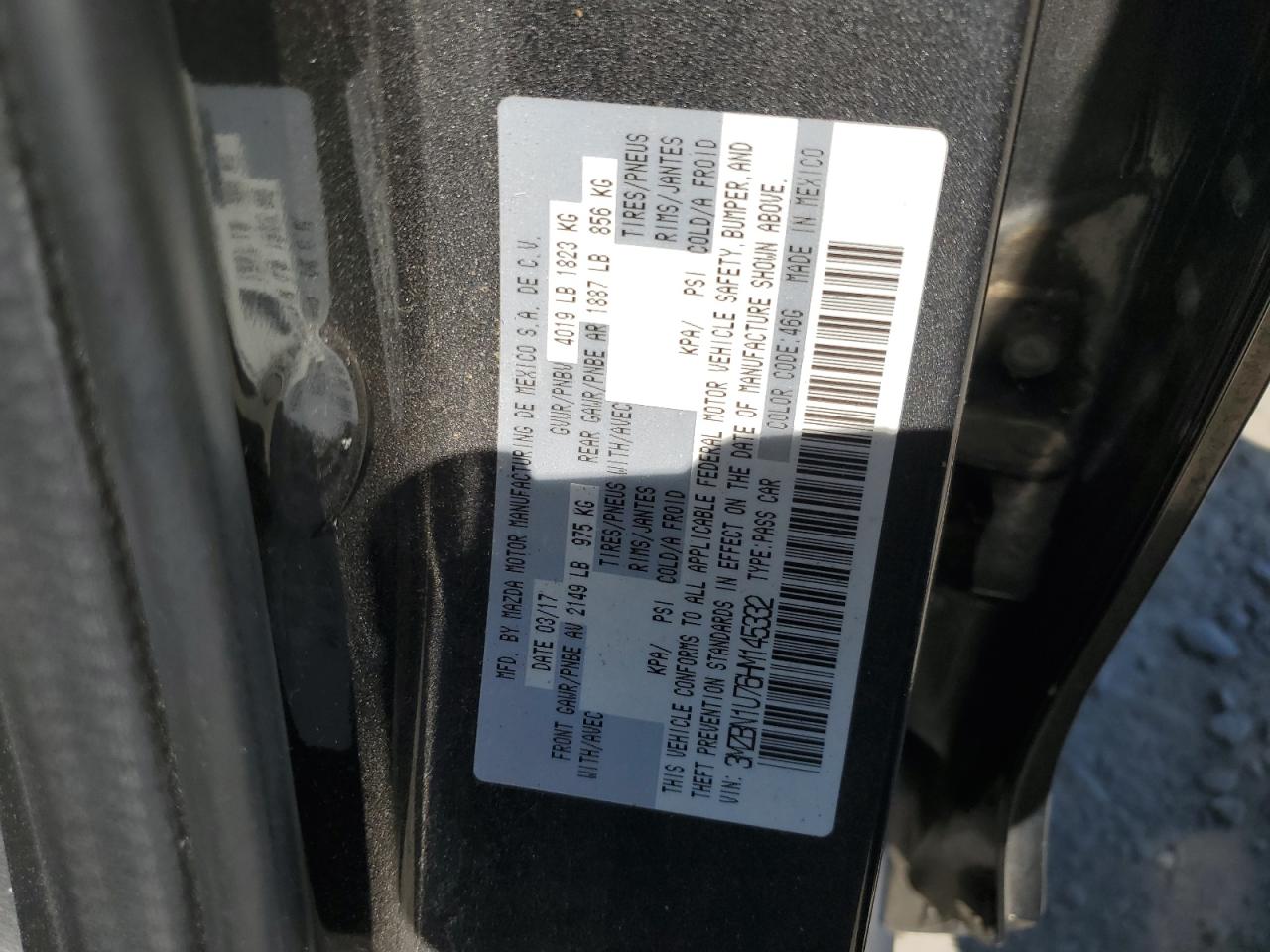 2017 Mazda 3 Sport VIN: 3MZBN1U76HM145332 Lot: 65963244