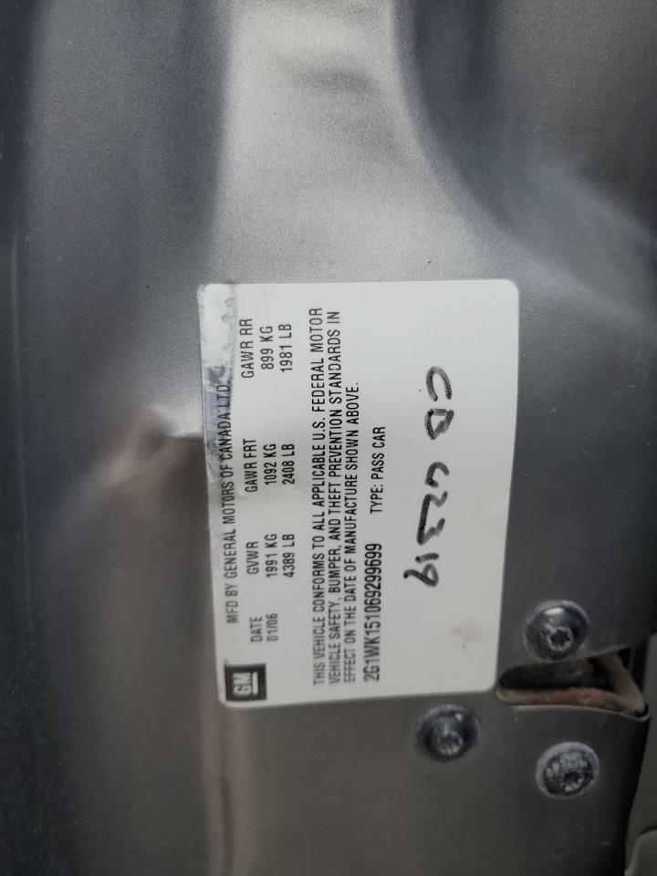 2006 Chevrolet Monte Carlo Lt VIN: 2G1WK151069299699 Lot: 62484194