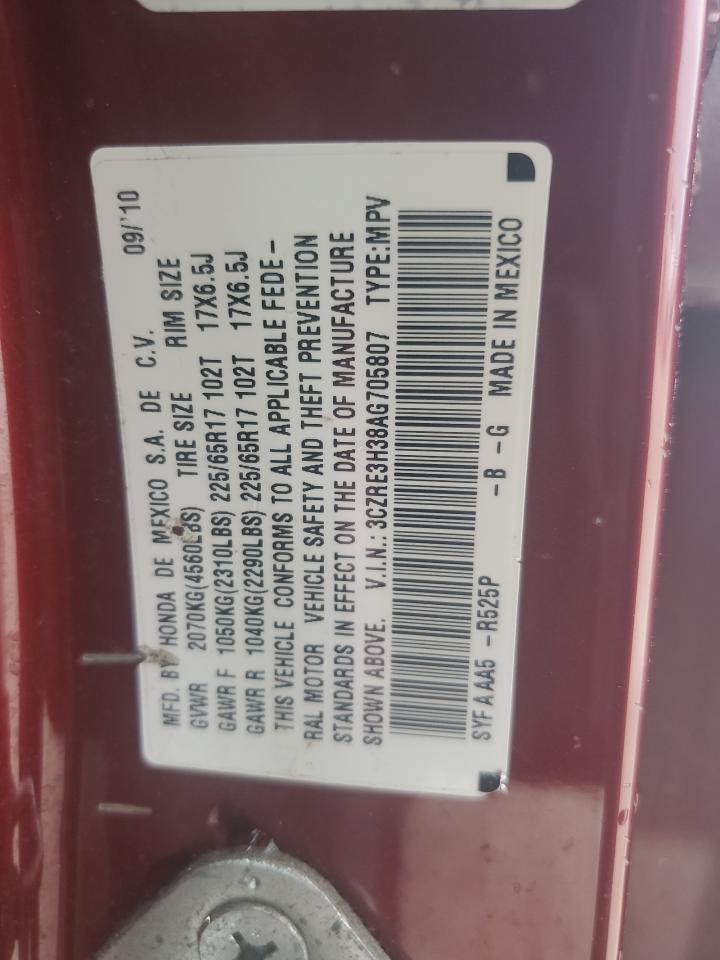 2010 Honda Cr-V Lx VIN: 3CZRE3H38AG705807 Lot: 68510044