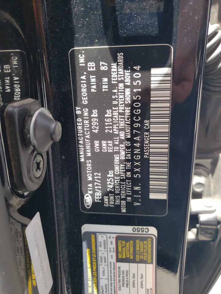 2012 Kia Optima Ex VIN: 5XXGN4A79CG051504 Lot: 65764024