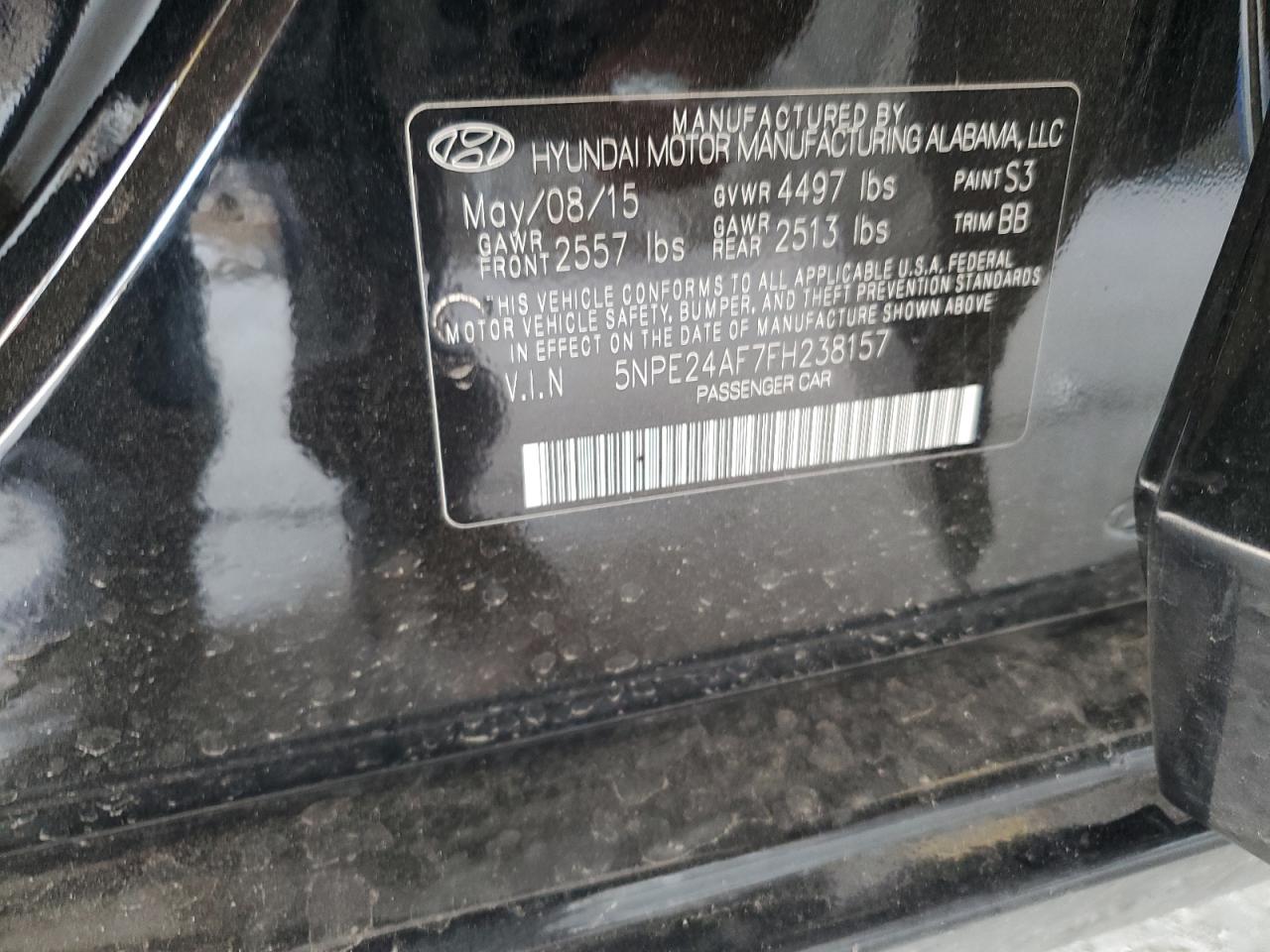 5NPE24AF7FH238157 2015 Hyundai Sonata Se