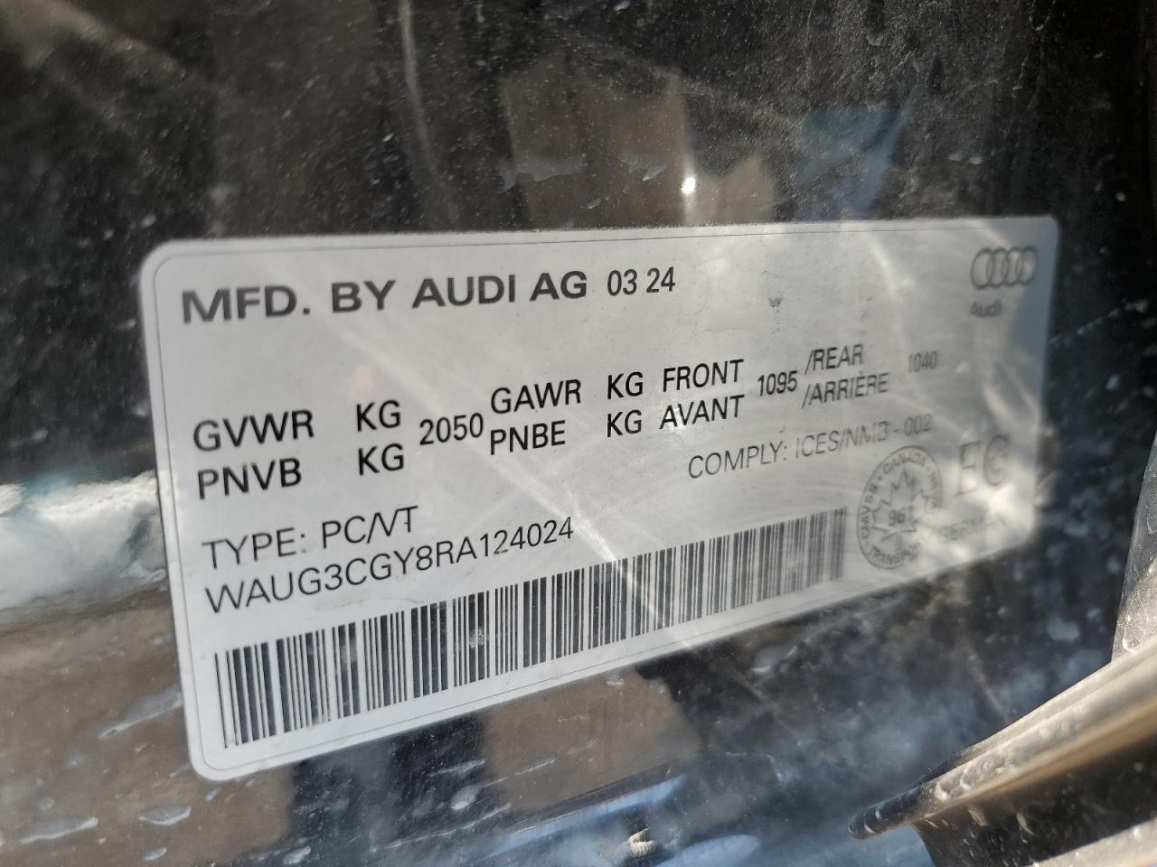 WAUG3CGY8RA124024 2024 Audi S3 Premium