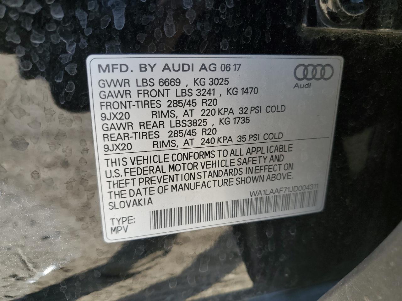 WA1LAAF71JD004311 2018 Audi Q7 Premium Plus