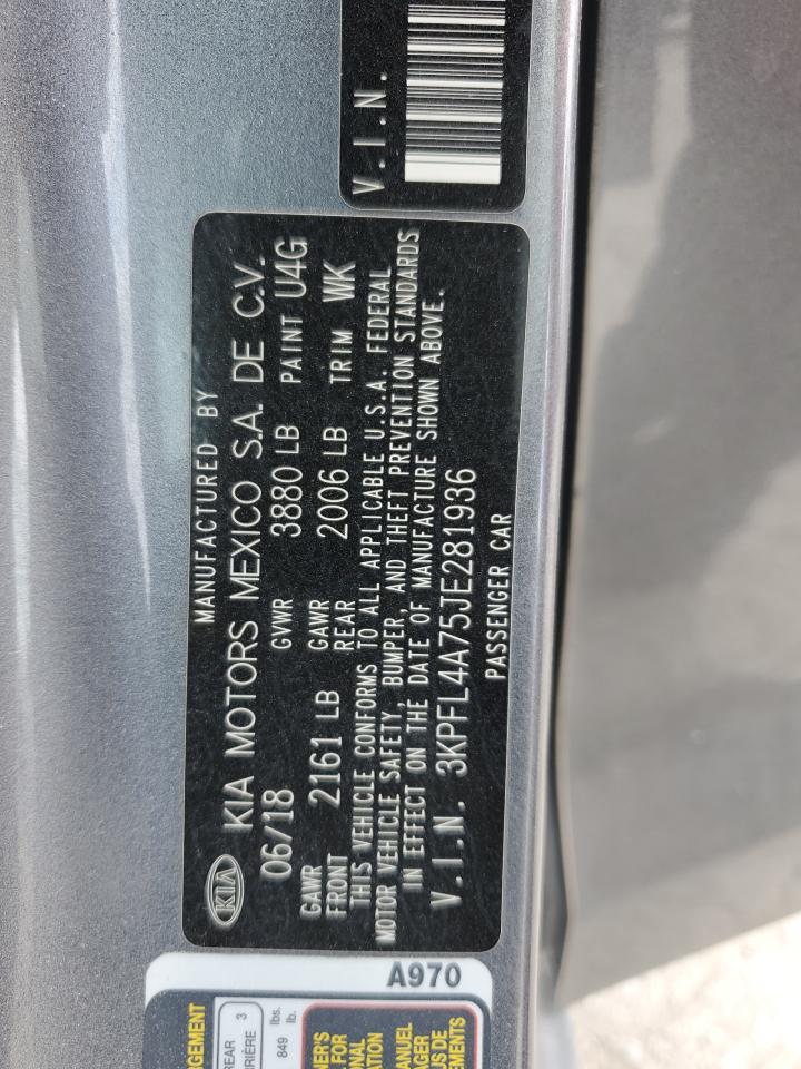 2018 Kia Forte Lx VIN: 3KPFL4A75JE281936 Lot: 66351004