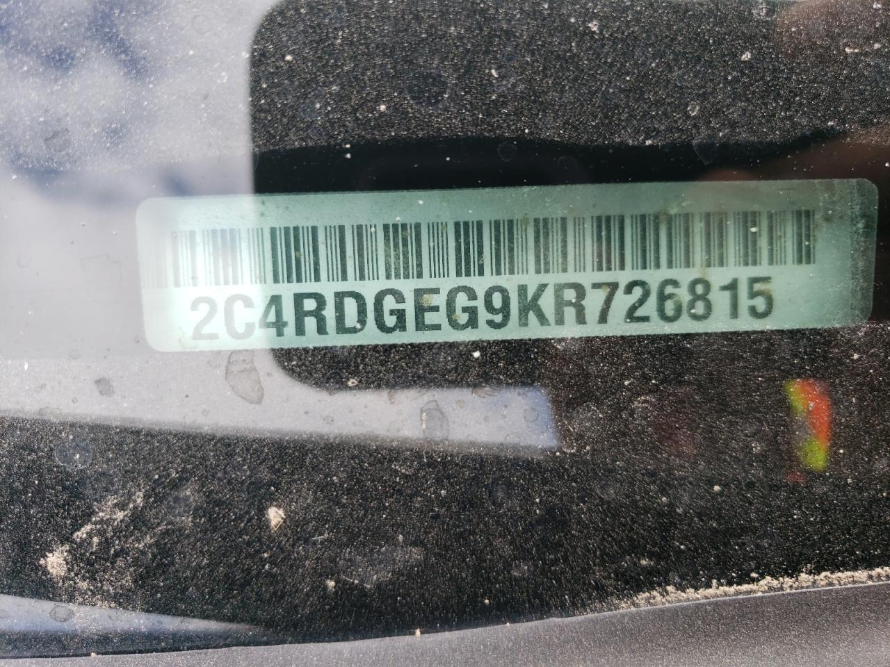 2C4RDGEG9KR726815 2019 Dodge Grand Caravan Gt