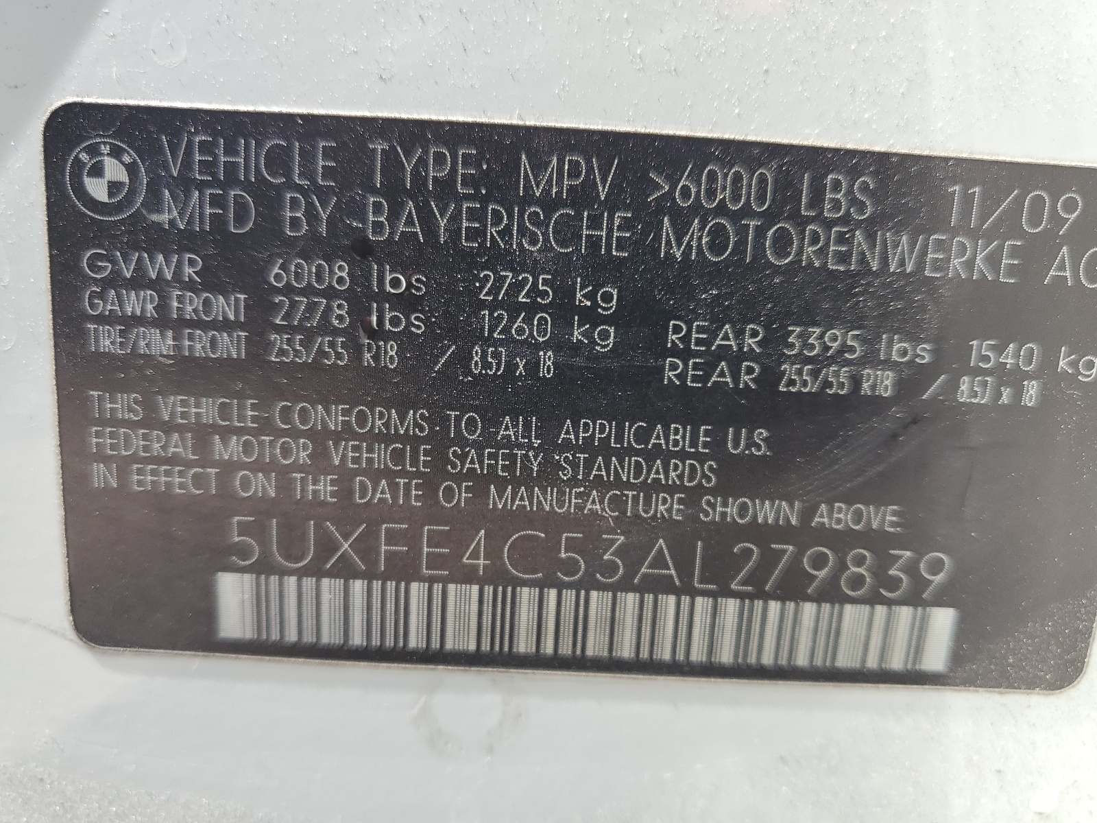 5UXFE4C53AL279839 2010 BMW X5 xDrive30I