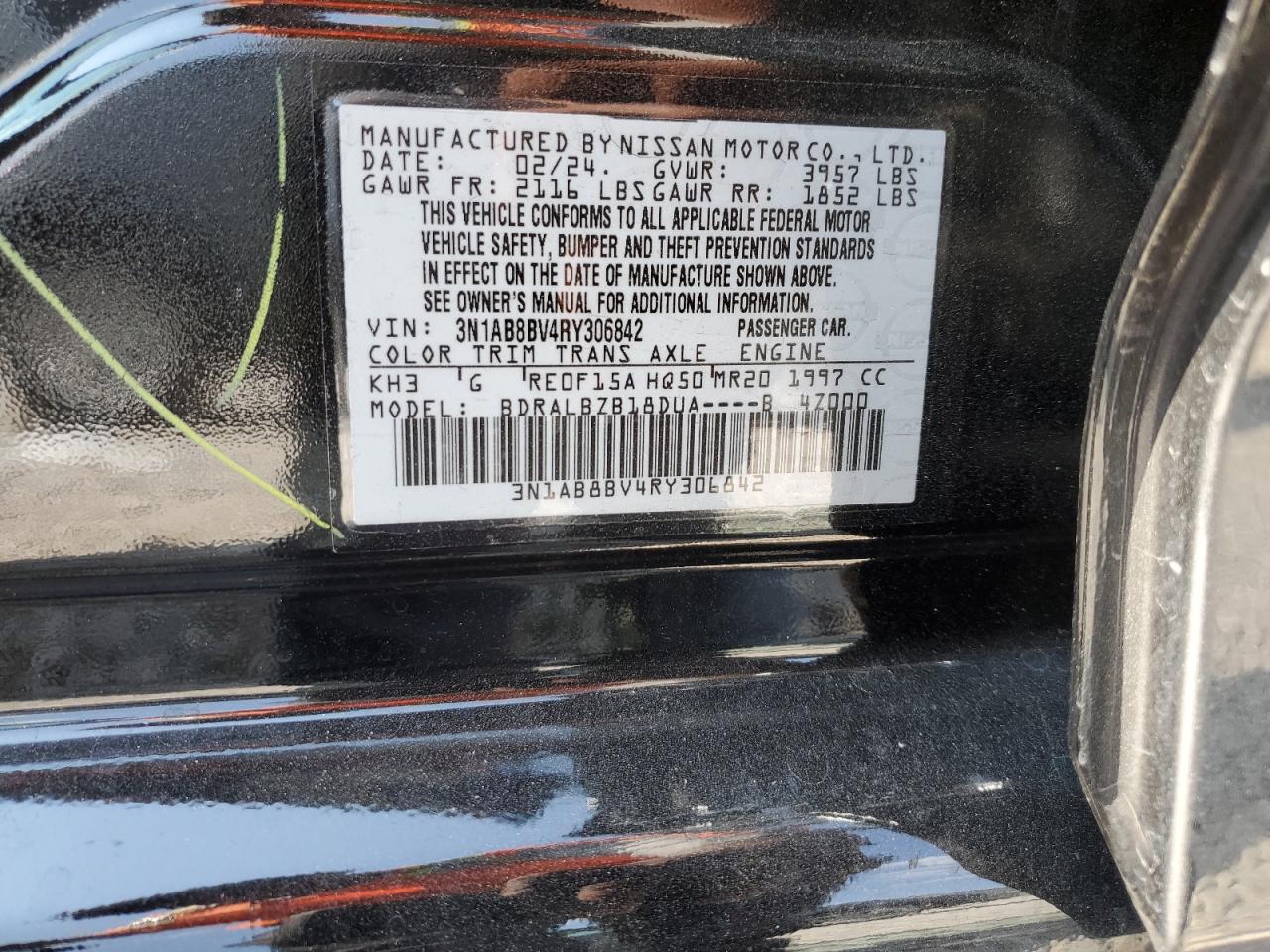 3N1AB8BV4RY306842 2024 Nissan Sentra S