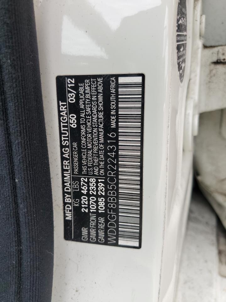 2012 Mercedes-Benz C 300 4Matic VIN: WDDGF8BB5CR224316 Lot: 68838094