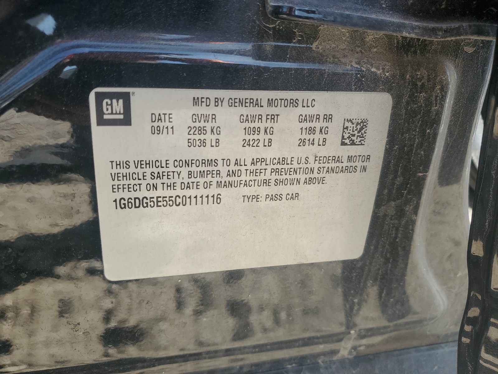 1G6DG5E55C0111116 2012 Cadillac Cts Luxury Collection