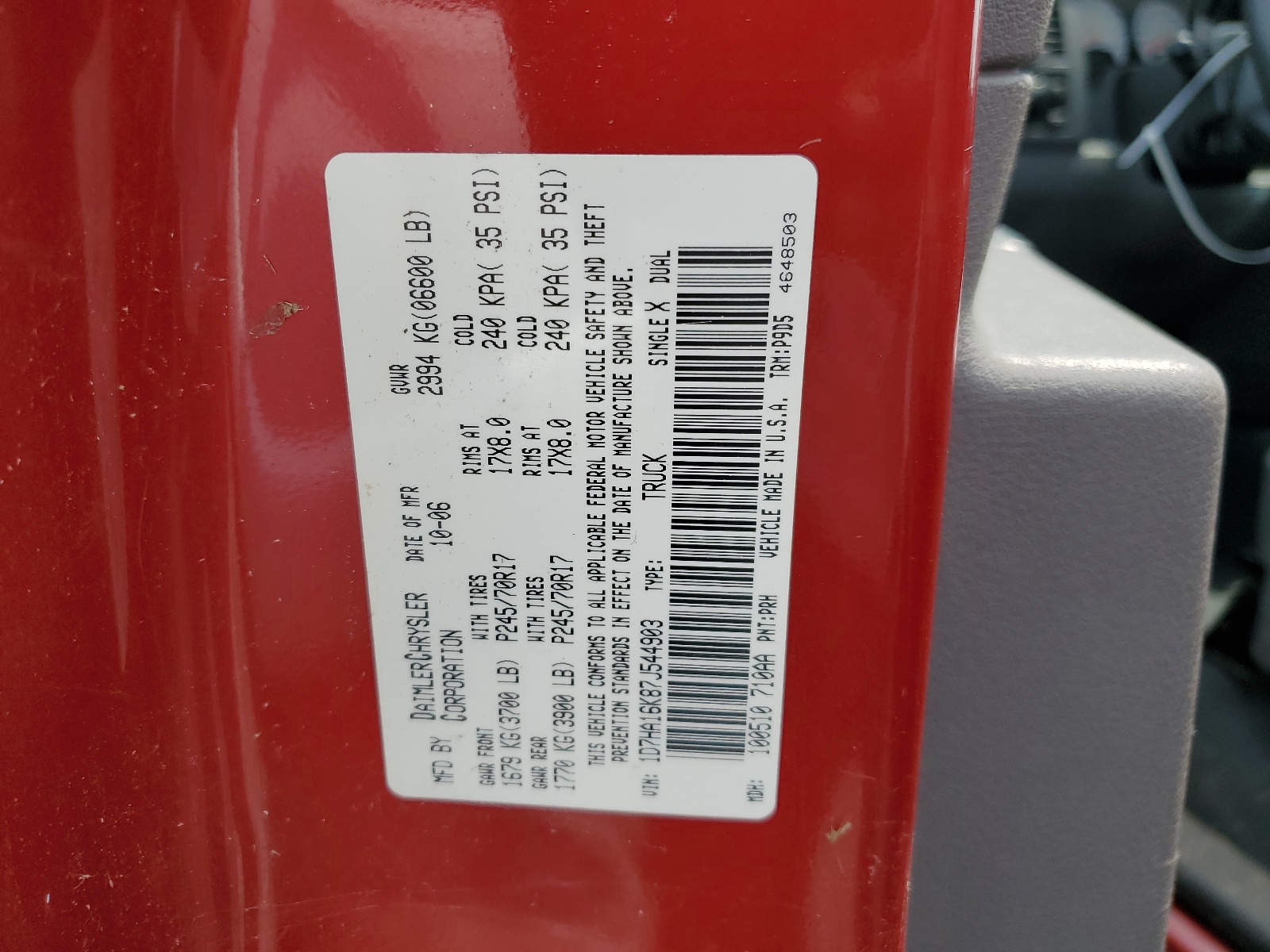 1D7HA16K87J544903 2007 Dodge Ram 1500 St