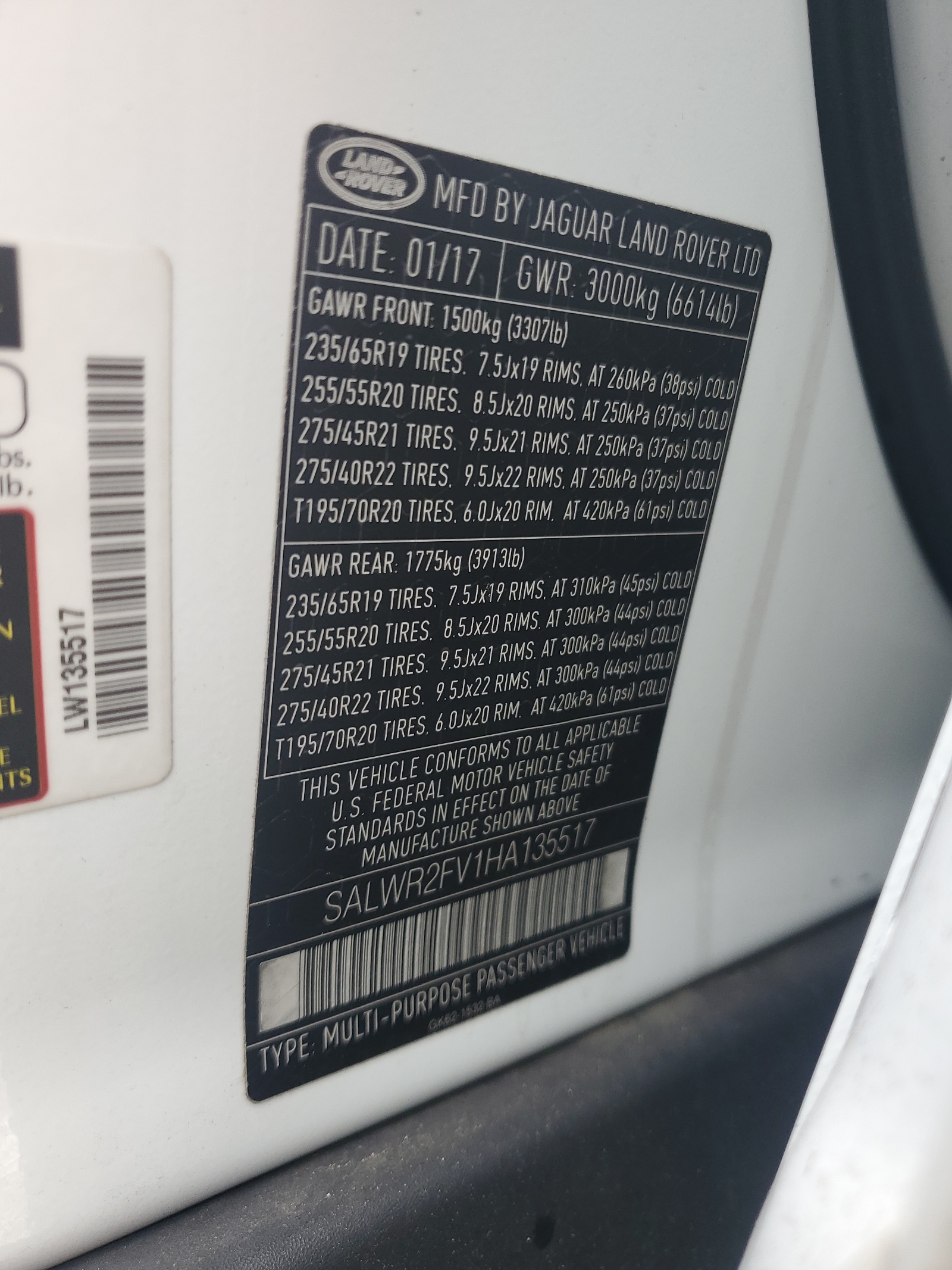 SALWR2FV1HA135517 2017 Land Rover Range Rover Sport Hse