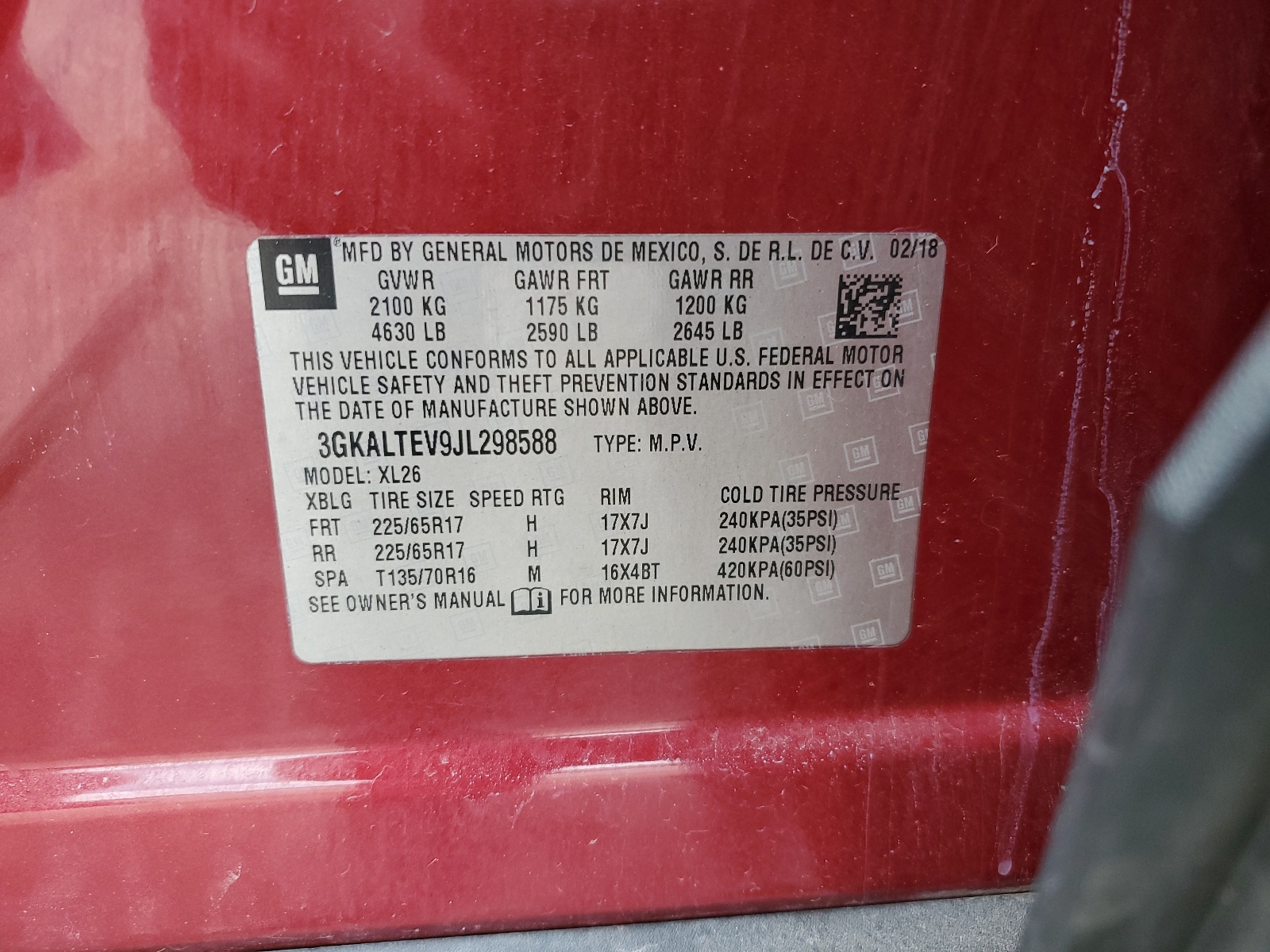 3GKALTEV9JL298588 2018 GMC Terrain Sle