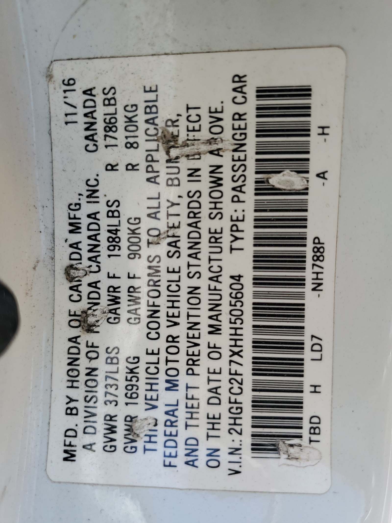 2HGFC2F7XHH505604 2017 Honda Civic Ex 2HGFC2F7XHH505604 2017 Honda Civic Ex
