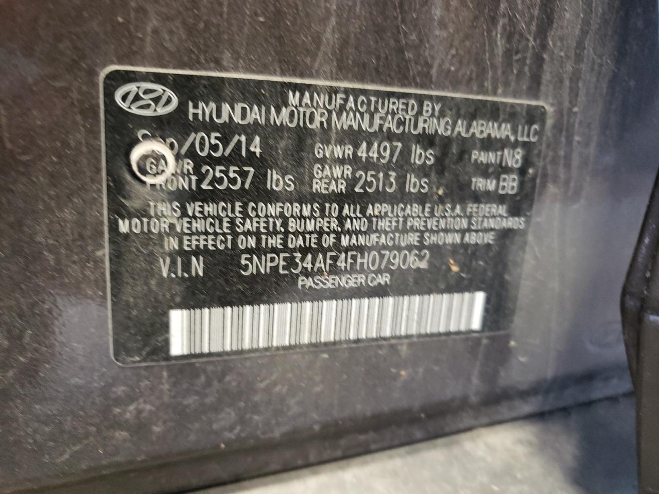 2015 Hyundai Sonata Sport VIN: 5NPE34AF4FH079062 Lot: 68205334