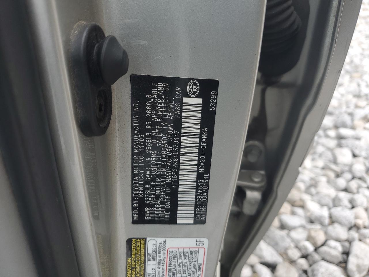 2004 Toyota Camry Le VIN: 4T1BF32K84U573147 Lot: 67446344