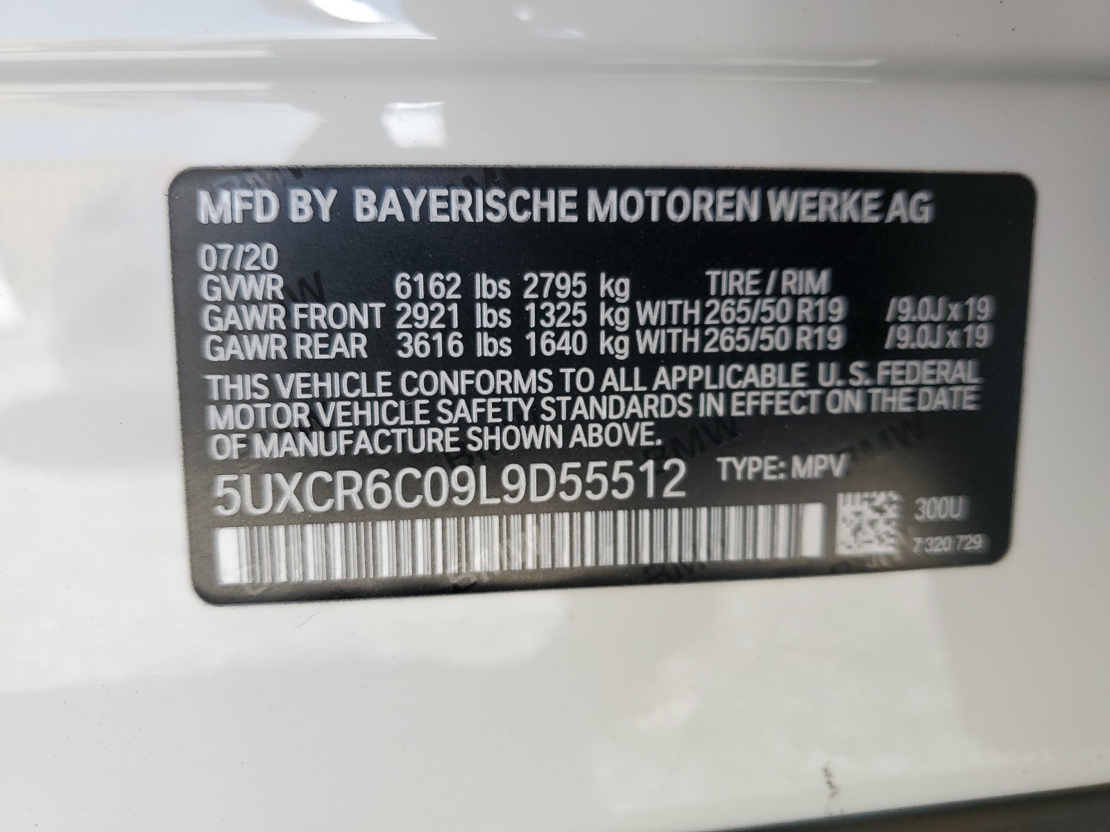 5UXCR6C09L9D55512 2020 BMW X5 xDrive40I