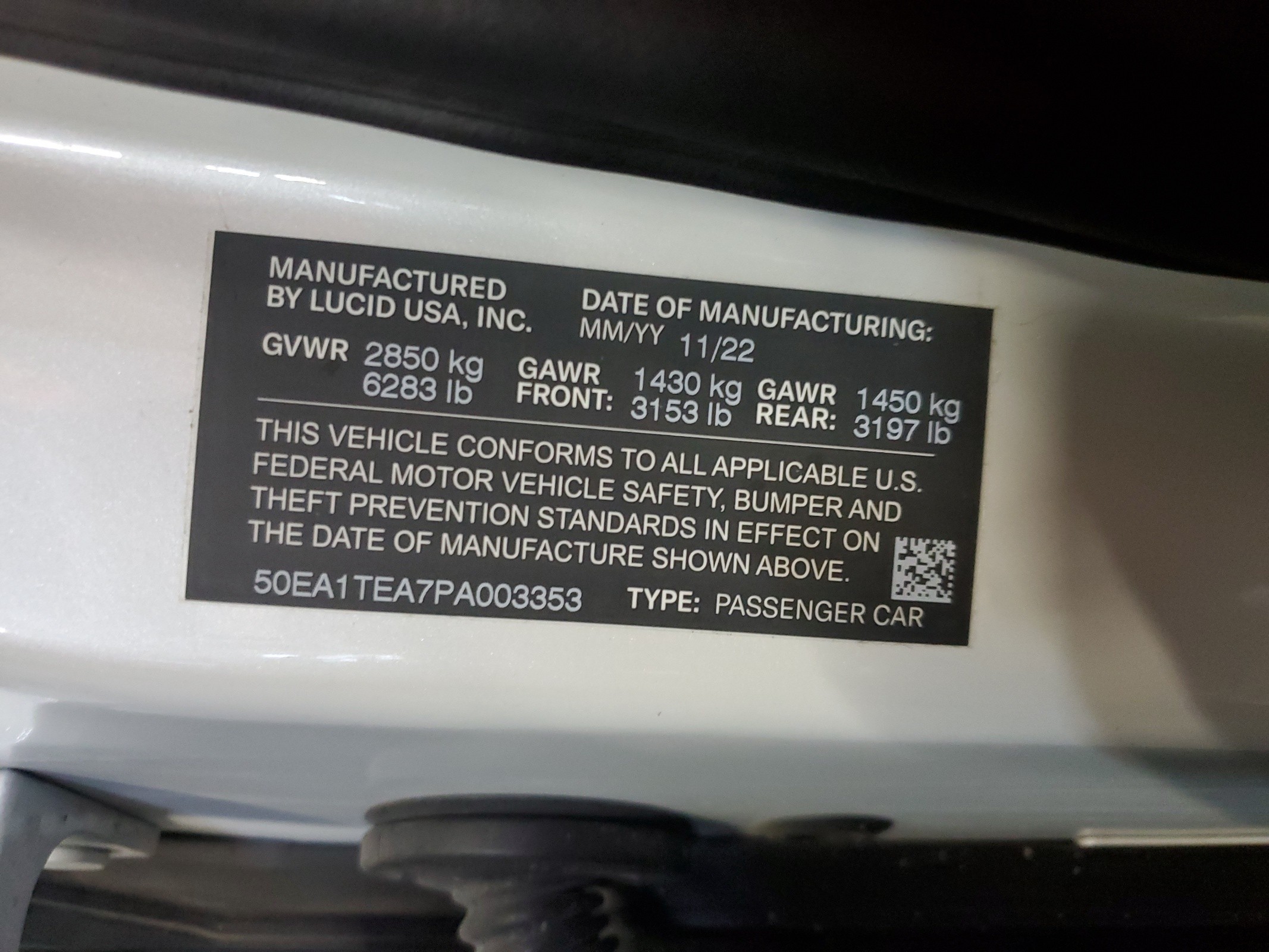 2023 Lucid Motors Air Touring vin: 50EA1TEA7PA003353