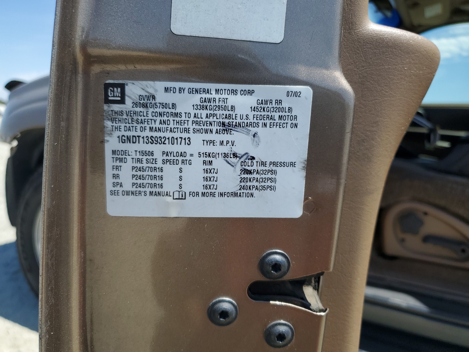 1GNDT13S932101713 2003 Chevrolet Trailblazer