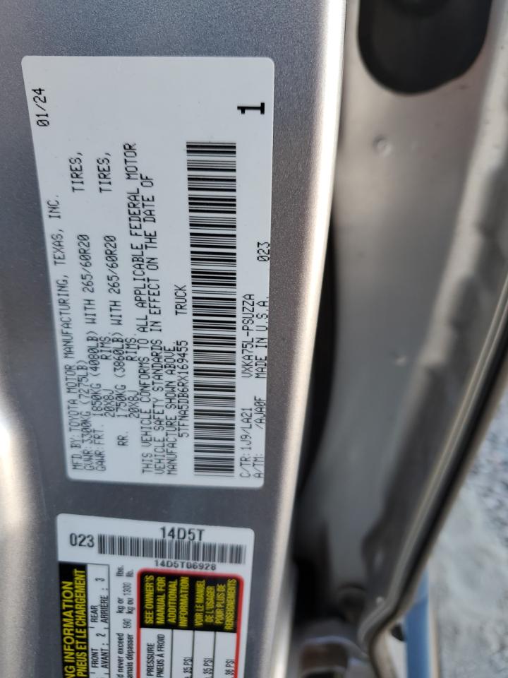 2024 Toyota Tundra Crewmax Platinum VIN: 5TFNA5DB6RX169455 Lot: 67156854