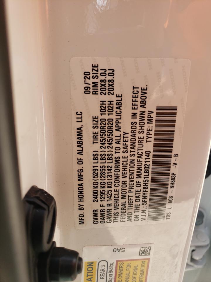 2020 Honda Passport Exl VIN: 5FNYF8H51LB021140 Lot: 64991744