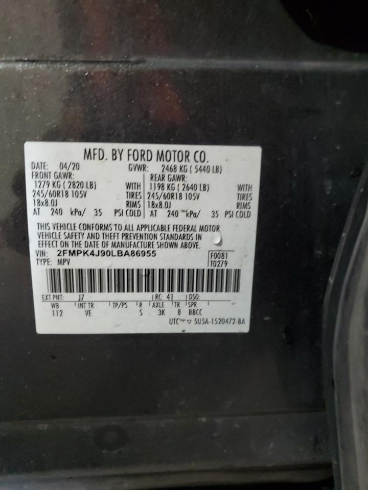 2FMPK4J90LBA86955 2020 Ford Edge Sel