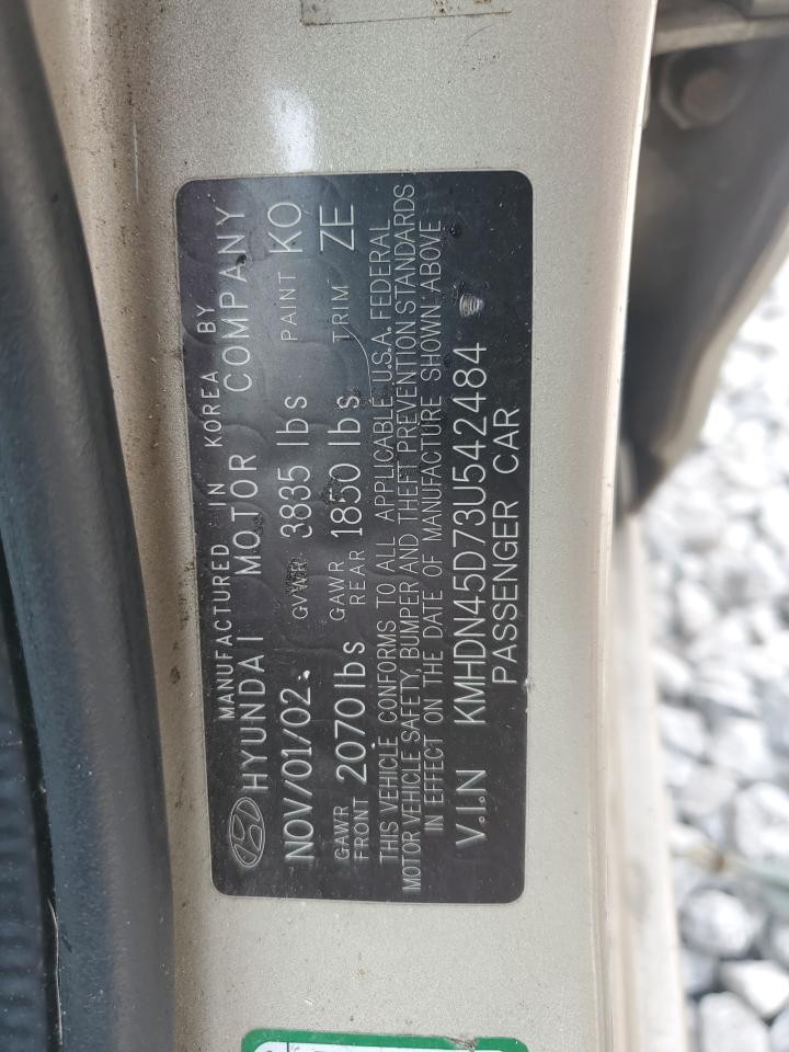 2003 Hyundai Elantra Gls VIN: KMHDN45D73U542484 Lot: 66507364