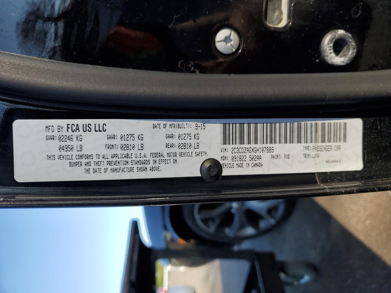 2016 Dodge Challenger Sxt VIN: 2C3CDZAGXGH107889 Lot: 68352124