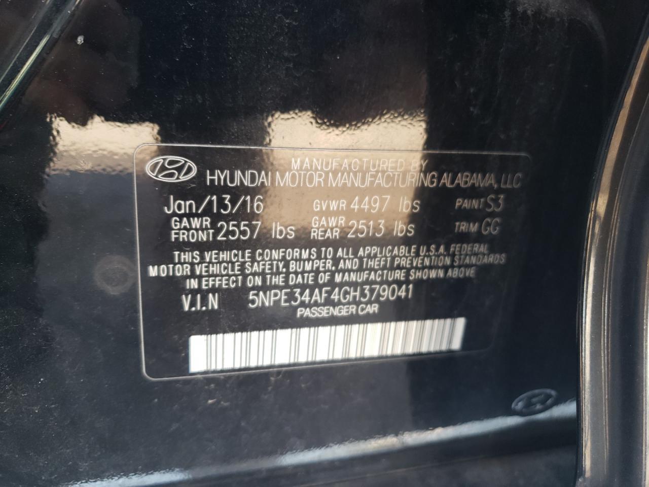 5NPE34AF4GH379041 2016 Hyundai Sonata Sport