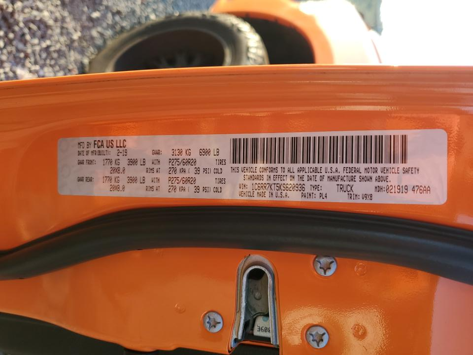 1C6RR7KT5KS620936 2019 Ram 1500 Classic Tradesman