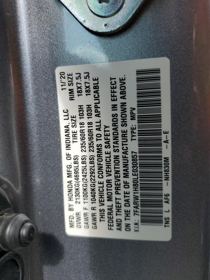 2020 Honda Cr-V Exl VIN: 7FARW1H80LE030857 Lot: 66479474