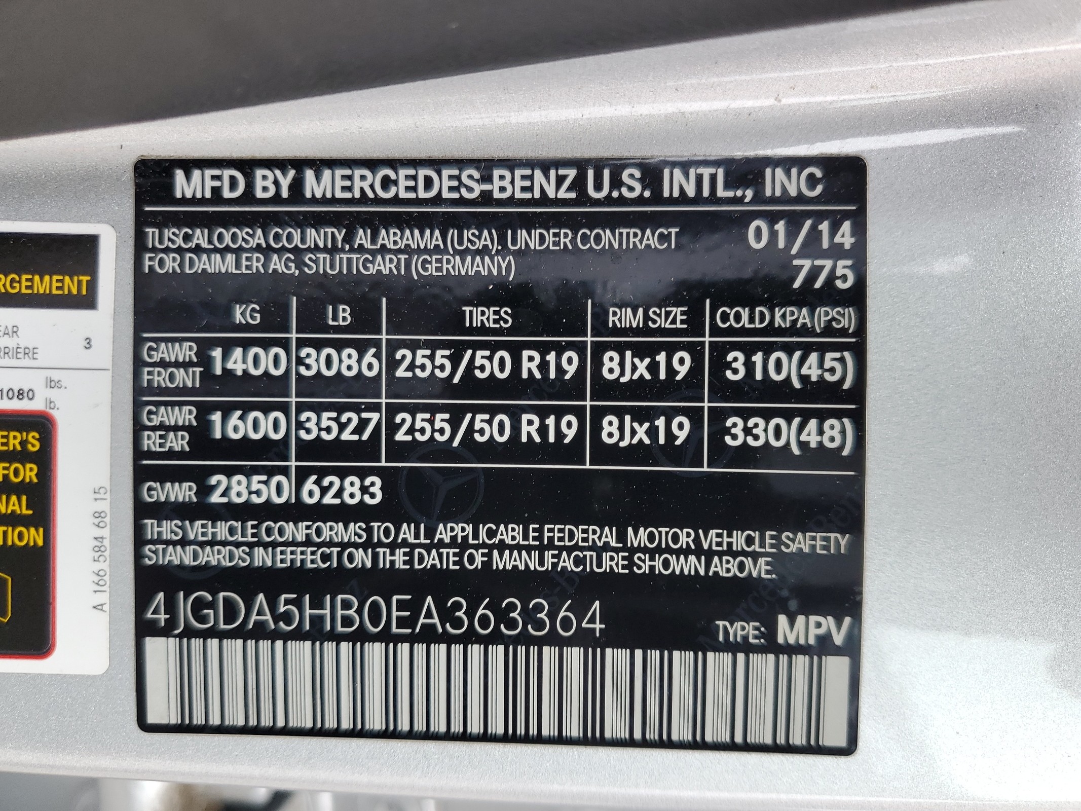 4JGDA5HB0EA363364 2014 Mercedes-Benz Ml 350 4Matic