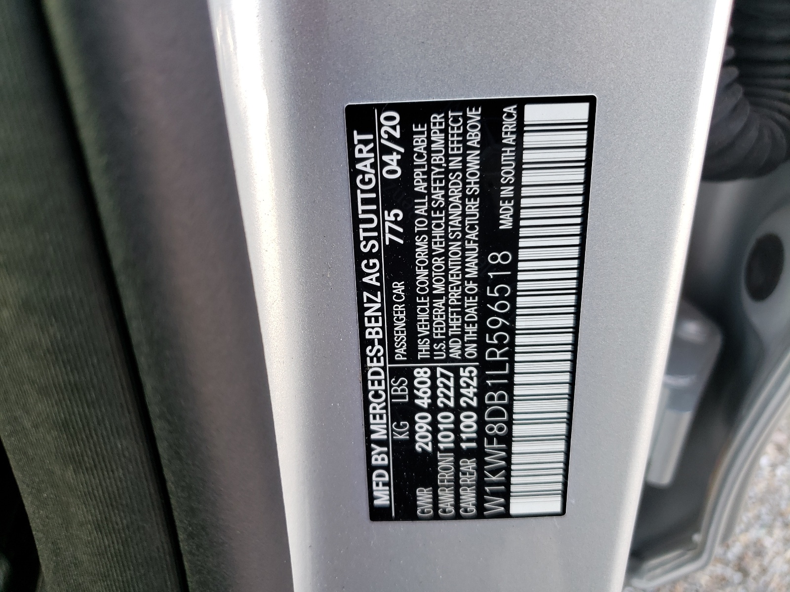 W1KWF8DB1LR596518 2020 Mercedes-Benz C 300