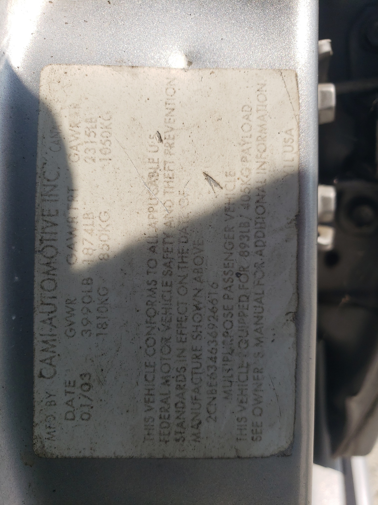 2CNBE634636926616 2003 Chevrolet Tracker Lt