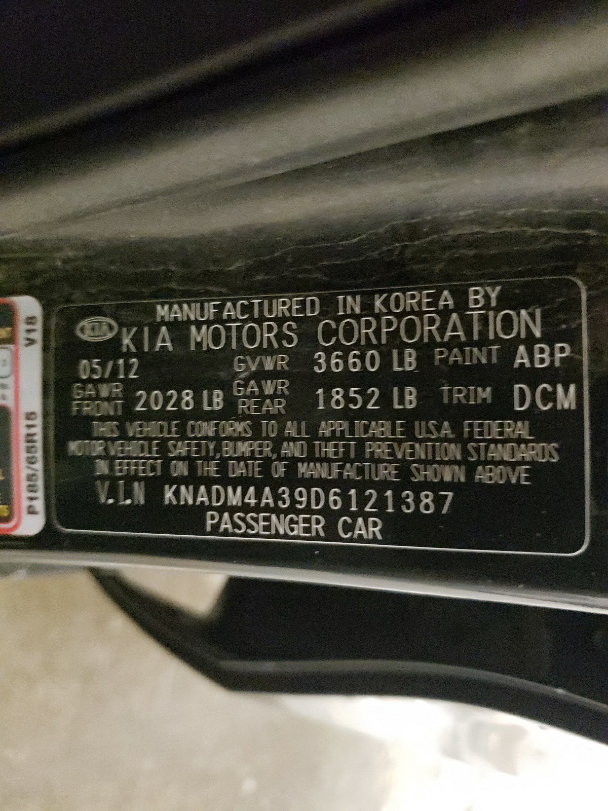 KNADM4A39D6121387 2013 Kia Rio Lx