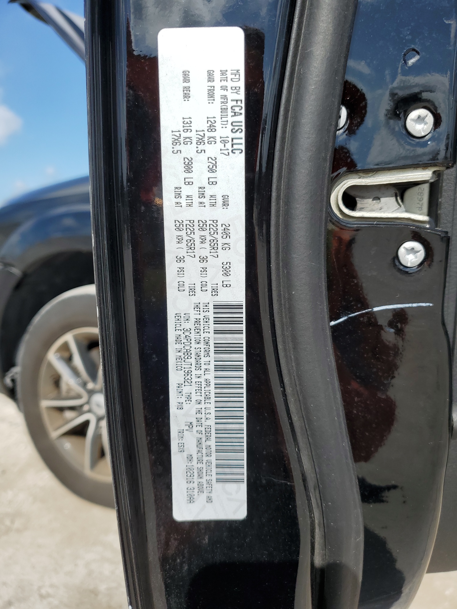 3C4PDCAB9JT196321 2018 Dodge Journey Se