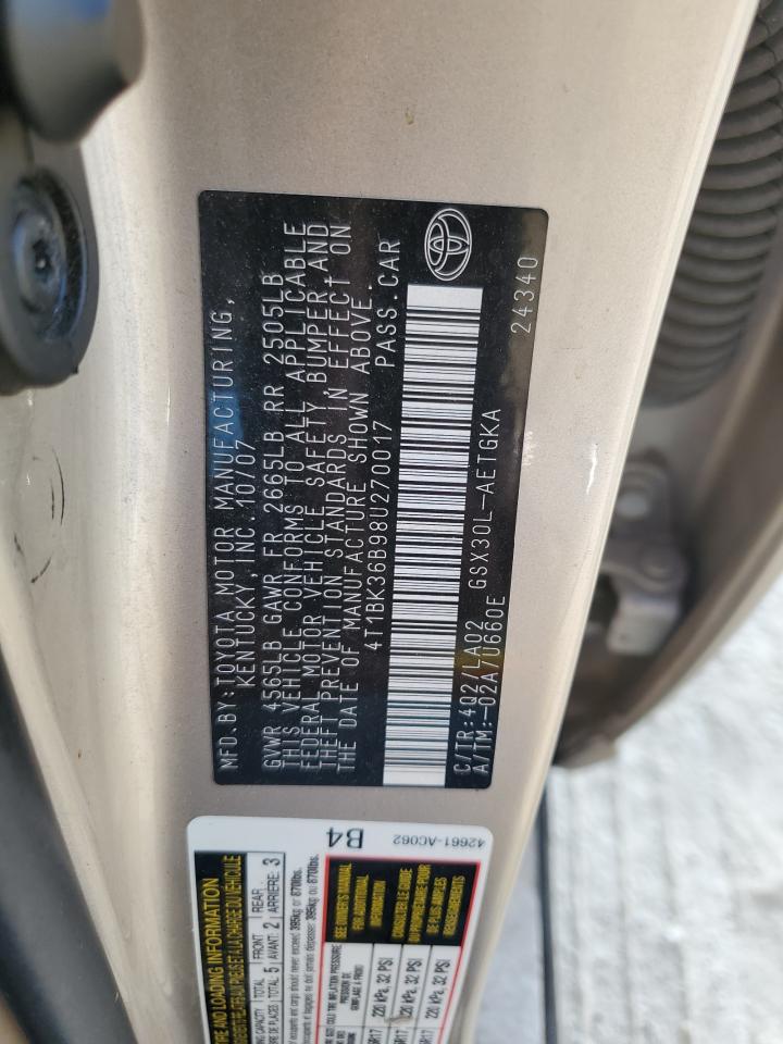 4T1BK36B98U270017 2008 Toyota Avalon Xl