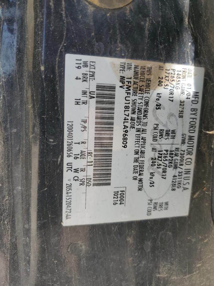 2004 Ford Expedition Eddie Bauer VIN: 1FMFU18L74LA96809 Lot: 65703624