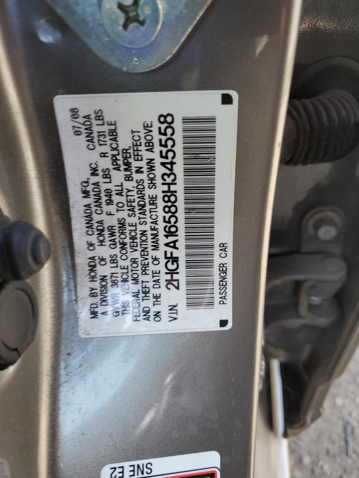 2008 Honda Civic Lx VIN: 2HGFA16588H345558 Lot: 66700914