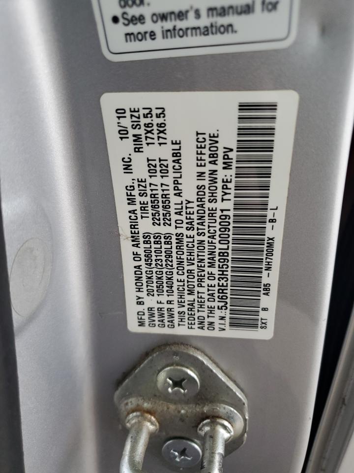 2011 Honda Cr-V Ex VIN: 5J6RE3H59BL009091 Lot: 66777264