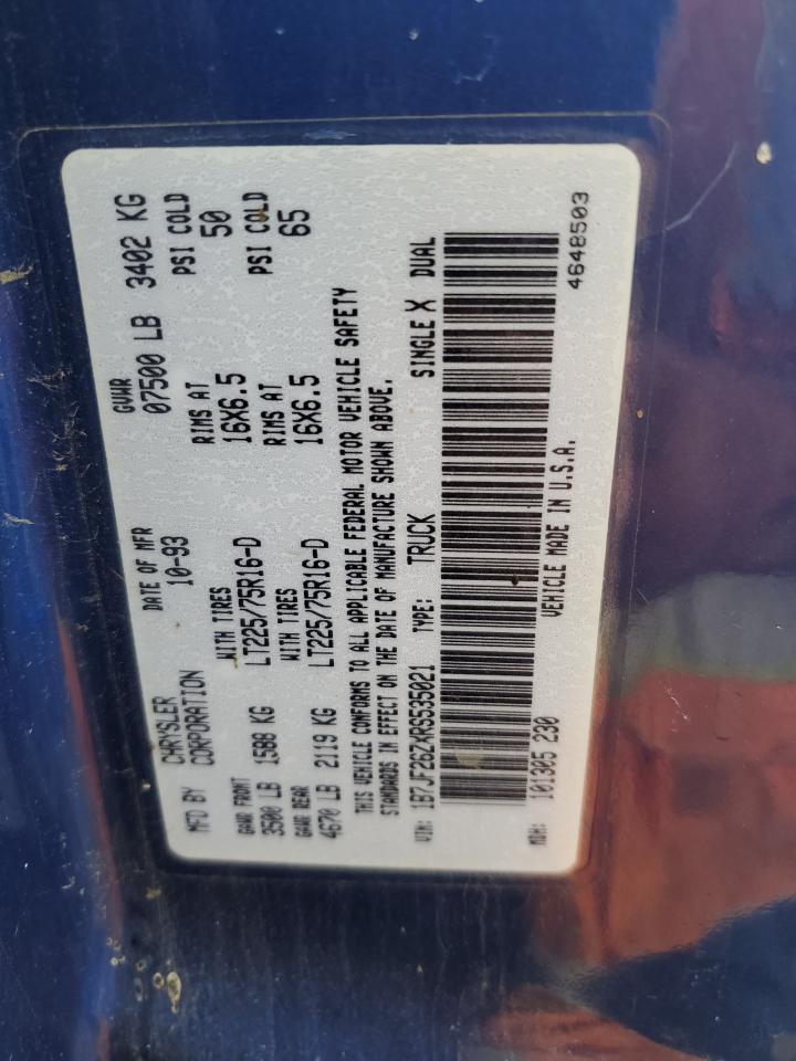 1994 Dodge Ram 2500 VIN: 1B7JF26ZXRS535021 Lot: 66977384