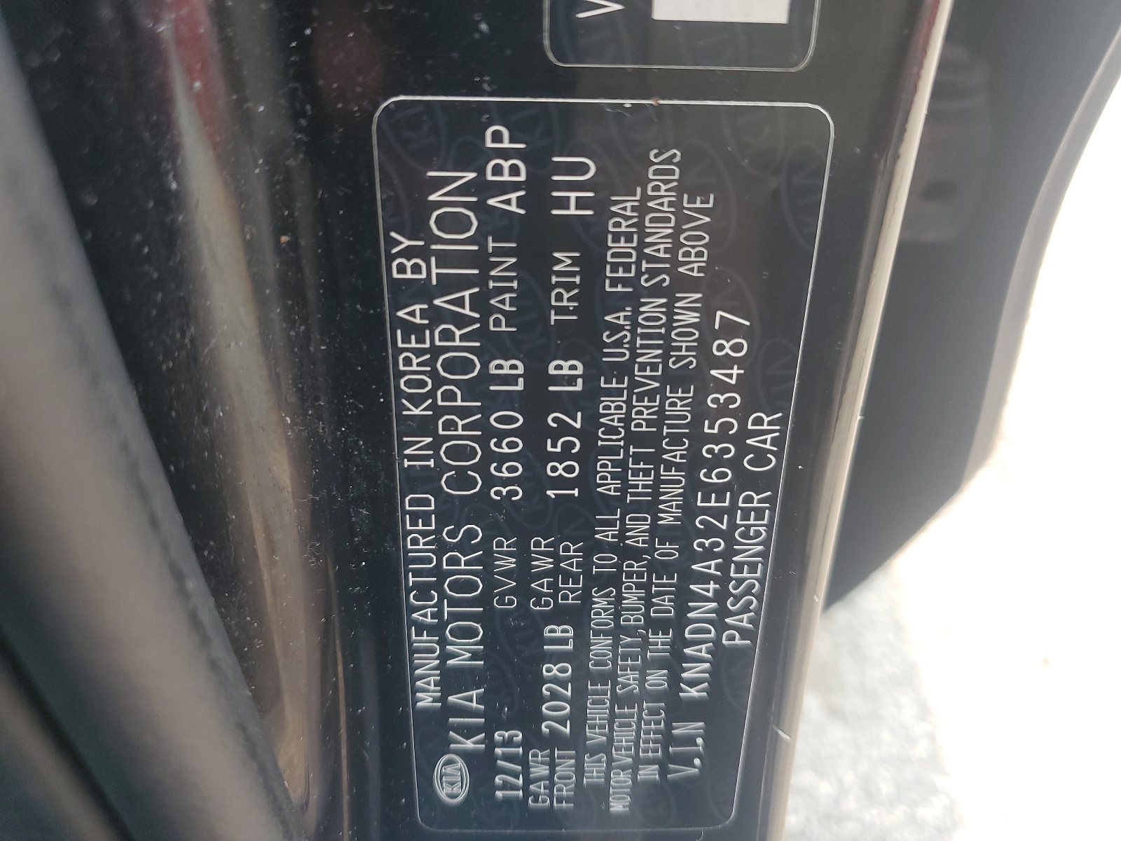 KNADN4A32E6353487 2014 Kia Rio Ex