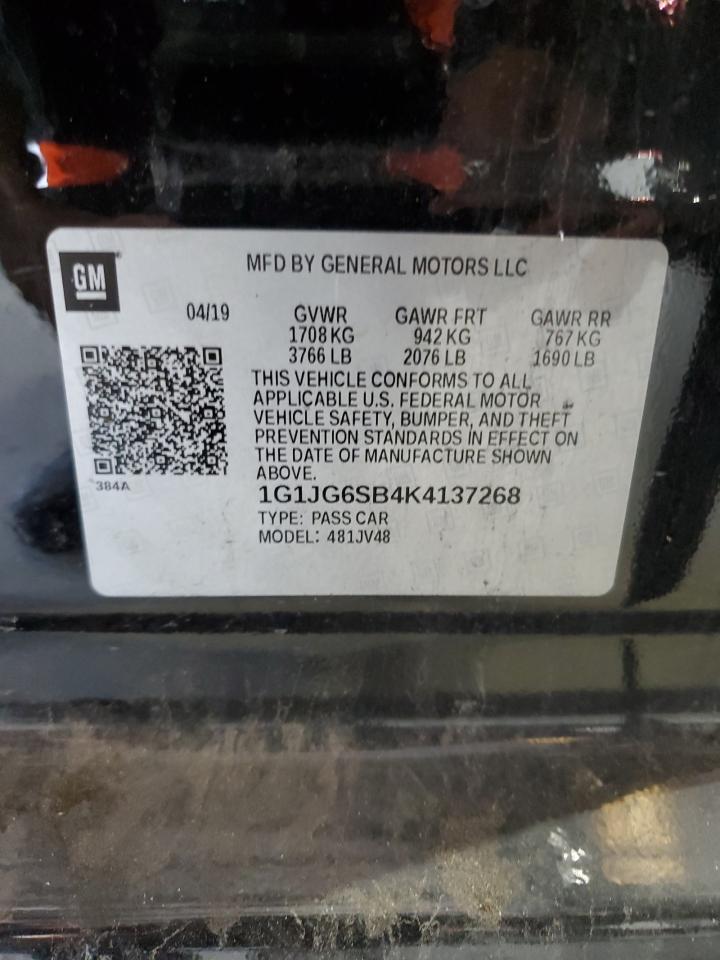 1G1JG6SB4K4137268 2019 Chevrolet Sonic