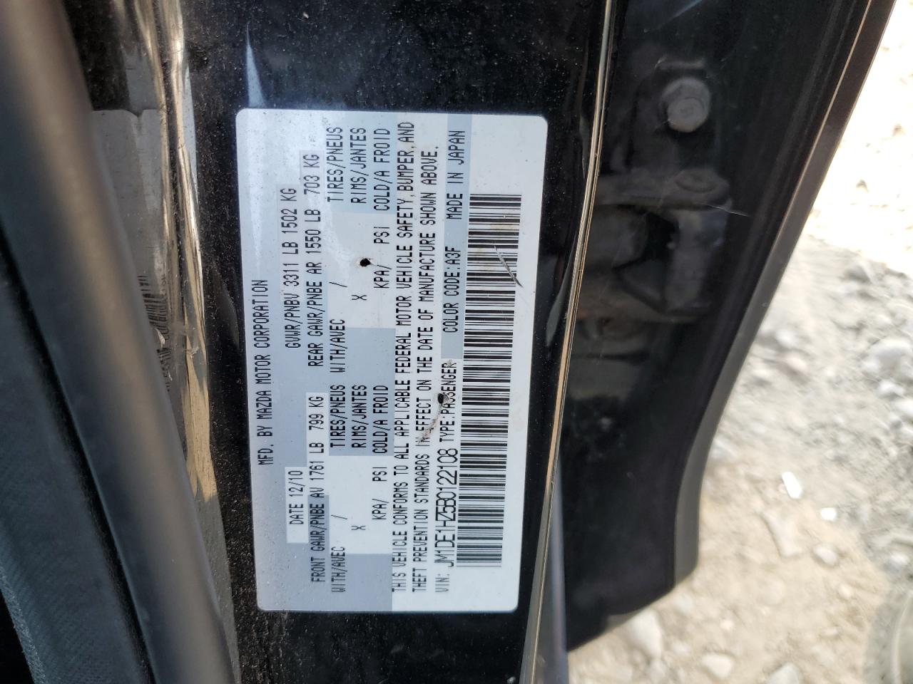 2011 Mazda Mazda2 VIN: JM1DE1HZ5B0122108 Lot: 65986364