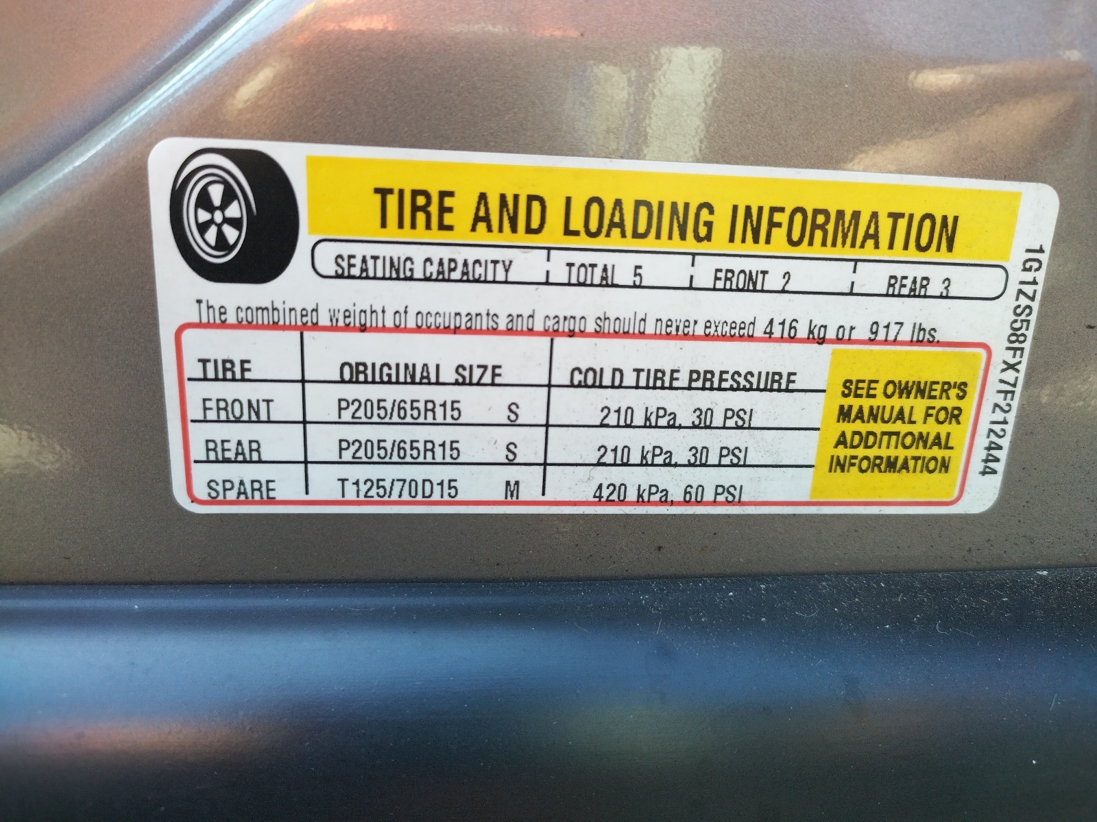 1G1ZS58FX7F212444 2007 Chevrolet Malibu Ls