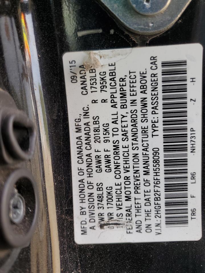 2HGFB2F76FH558090 2015 Honda Civic Se