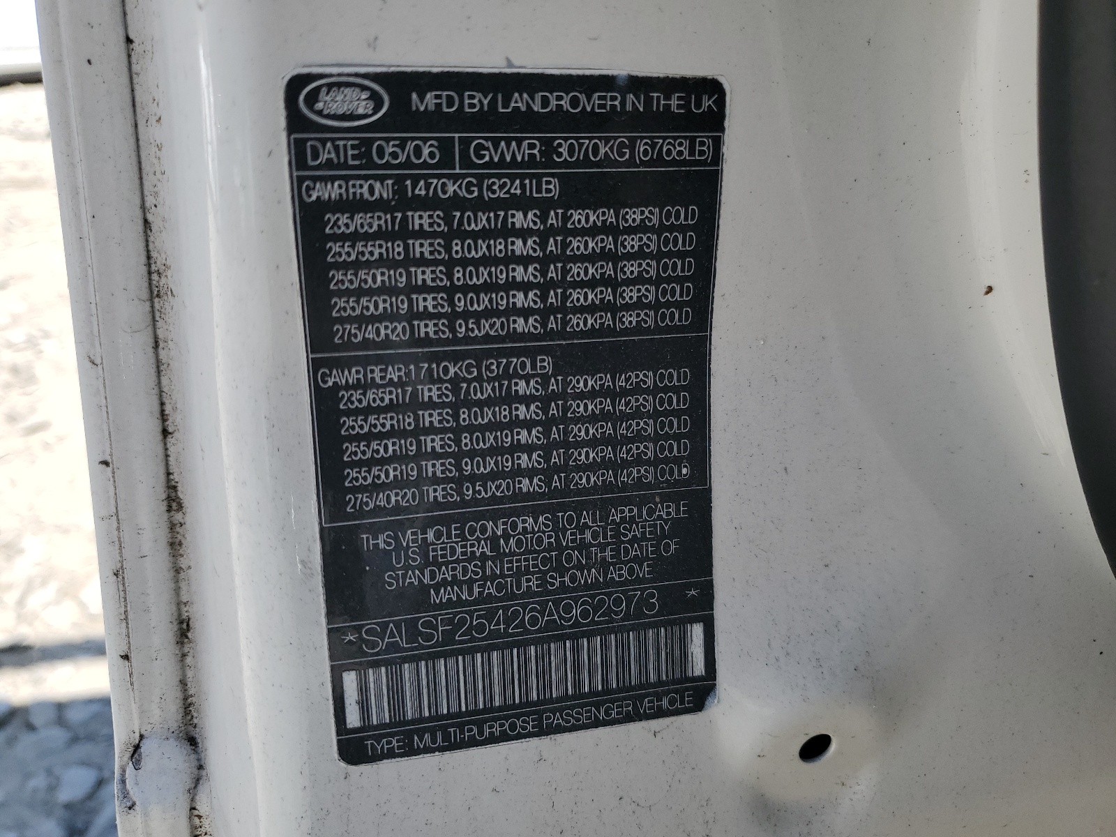 SALSF25426A962973 2006 Land Rover Range Rover Sport Hse