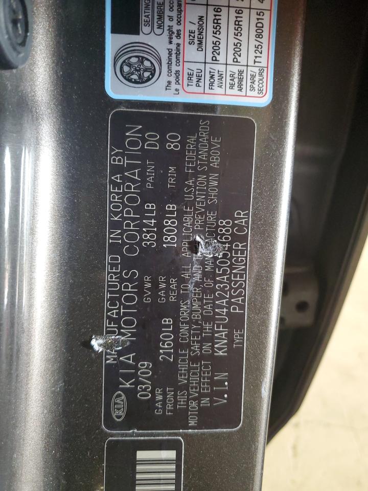 2010 Kia Forte Ex VIN: KNAFU4A23A5054688 Lot: 67305634